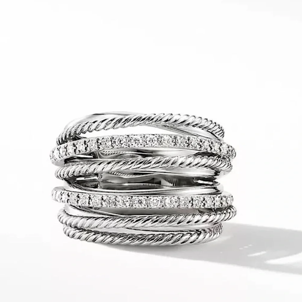 New 925 Sterling Silver Diamond Halo Ring